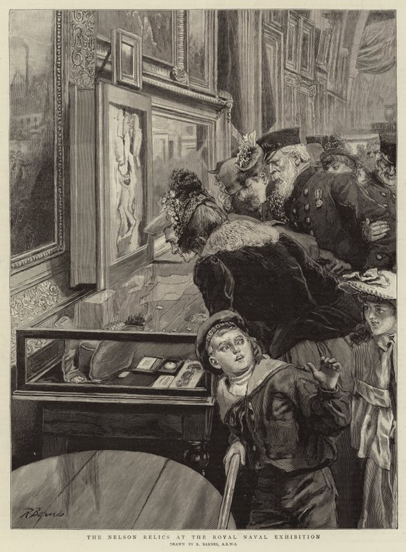 The Nelson Relics at the Royal Naval Exhibition  by Robert Barnes