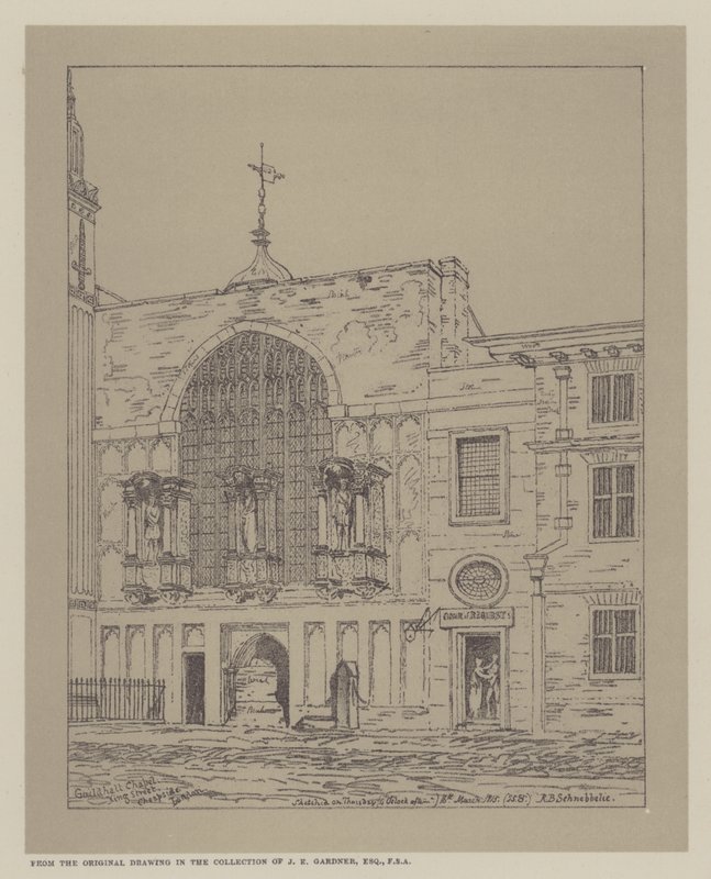 Guildhall Şapeli, King Street, Cheapside, Londra, 1815 by Robert Blemell Schnebbelie