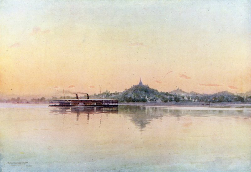 Express Steamer passing Sagaing  by Robert George Talbot Kelly