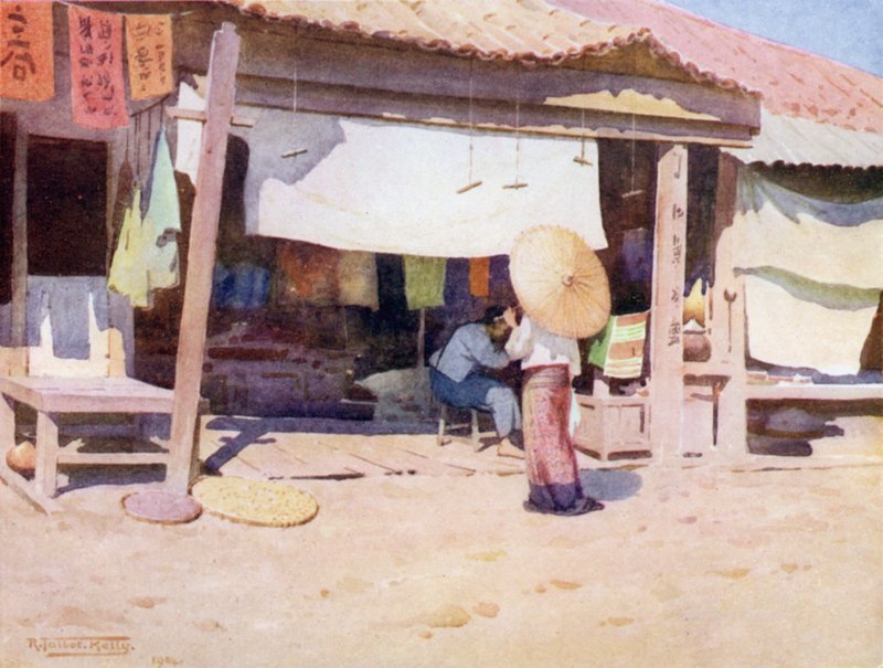 In the Bazaar, Bhamo  by Robert George Talbot Kelly