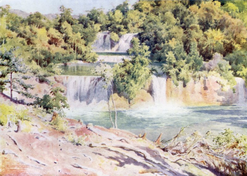 The Man-pwe Falls from the Railway Companys Bungalow  by Robert George Talbot Kelly