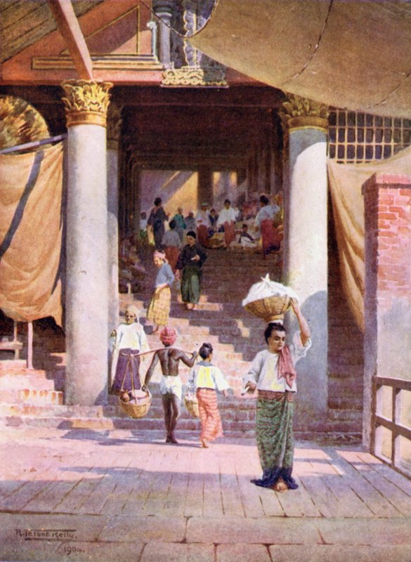The Pagoda Steps, Rangoon  by Robert George Talbot Kelly