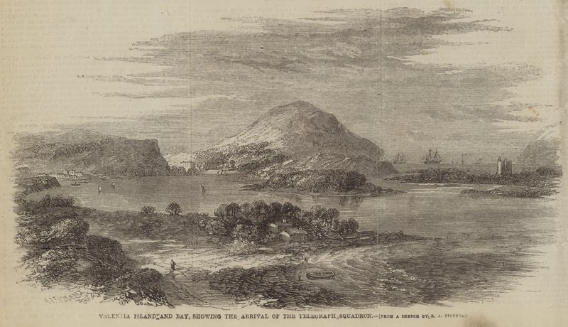 Telgraf Filosunun Gelişini gösteren Valentia Adası ve Körfezi by Robert L. Stopford