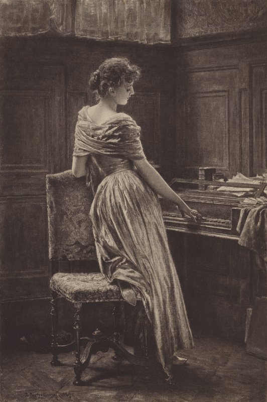 Eski Spinet (fotogravür) by Robert Poetzelberger