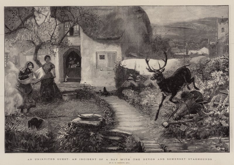 Davetsiz Bir Misafir, Devon ve Somerset Staghounds ile Bir Günün Olayı by Robert Walker Macbeth