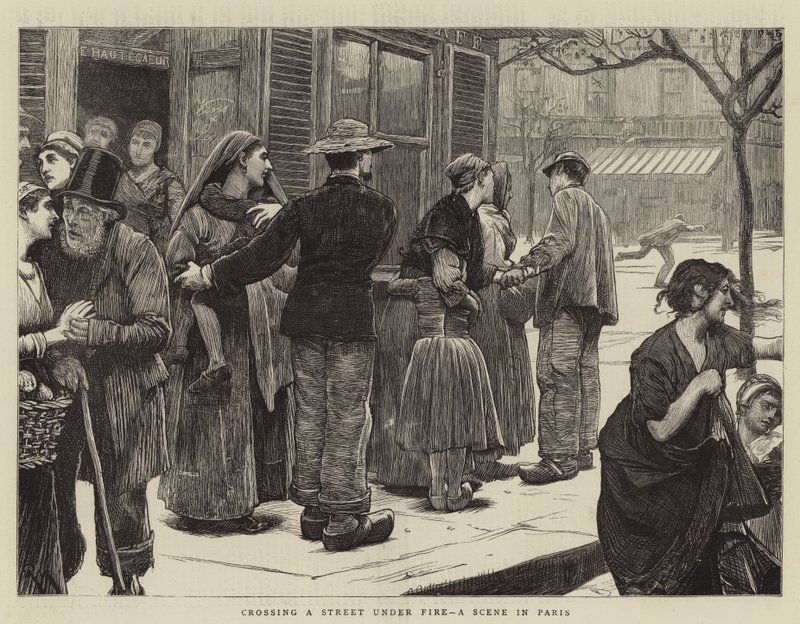 Ateş Altında Bir Caddeyi Geçmek, Paris'te Bir Sahne by Robert Walker Macbeth