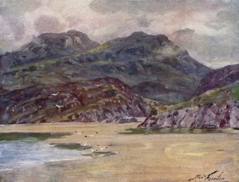 Penrhyn Deudraeth yakınlarında Yalnız Bir Sahil (renkli taş) by Robert (after) Fowler