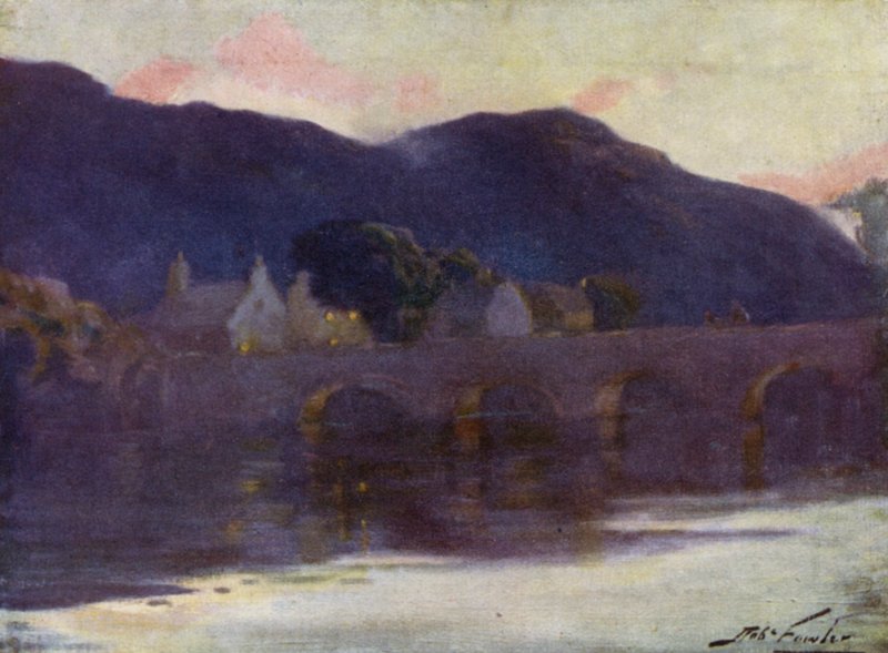 Köprü, Cwm-y-Glo, Akşam (renkli taş) by Robert (after) Fowler