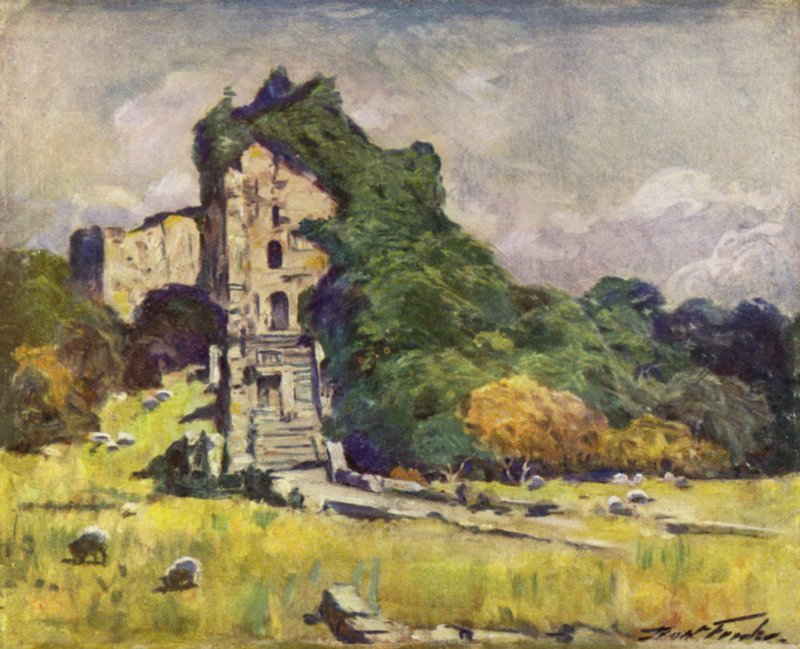 Old Castle Keep, Cardiff (renkli taş) by Robert (after) Fowler