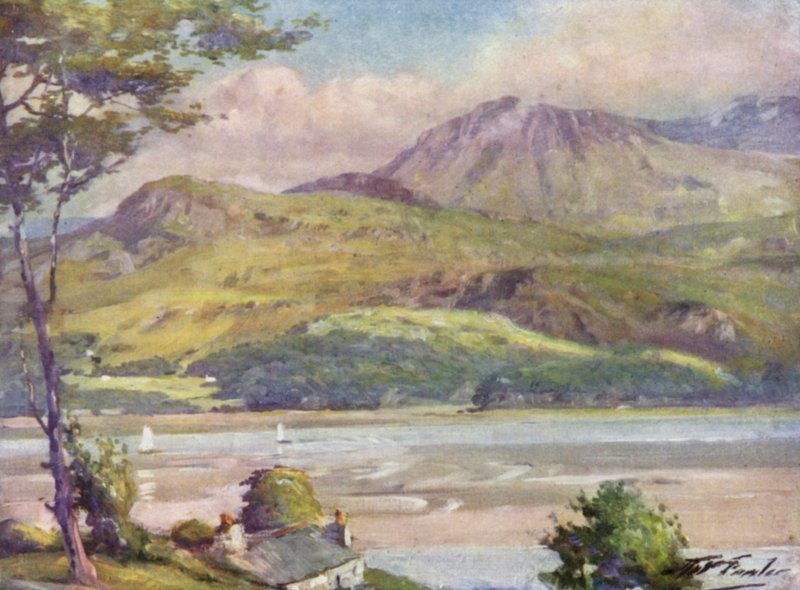 Harlech yakınlarındaki Shore, Öğleden Sonra (renkli taş) by Robert (after) Fowler