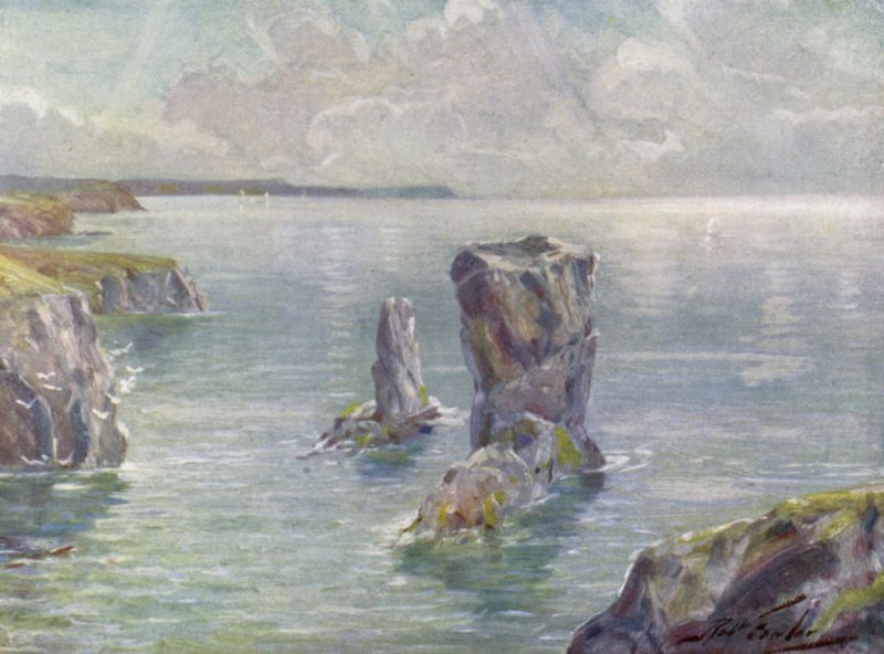Tenby yakınlarındaki Yığınlar (renkli taş) by Robert (after) Fowler