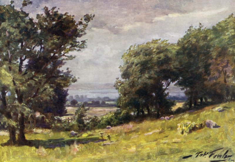 Windy Day, near Llanrug (colour litho) by Robert (after) Fowler