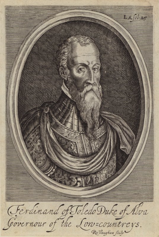 Fernando Alvarez de Toledo, Alba 3 Duke, İspanyol Genel ve İspanyol Hollanda Valisi (gravür) by Robert (after) Vaughan