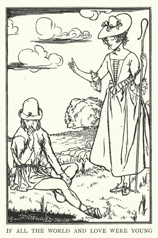 Bütün dünya ve aşk genç olsaydı (lito) by Robert Anning Bell
