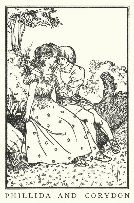 Phillida ve Corydon (lito) by Robert Anning Bell