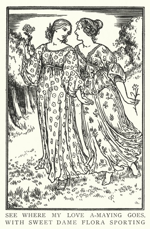 Tatlı kız Flora sporting (litho) ile aşkımın nereye gittiğini görün by Robert Anning Bell