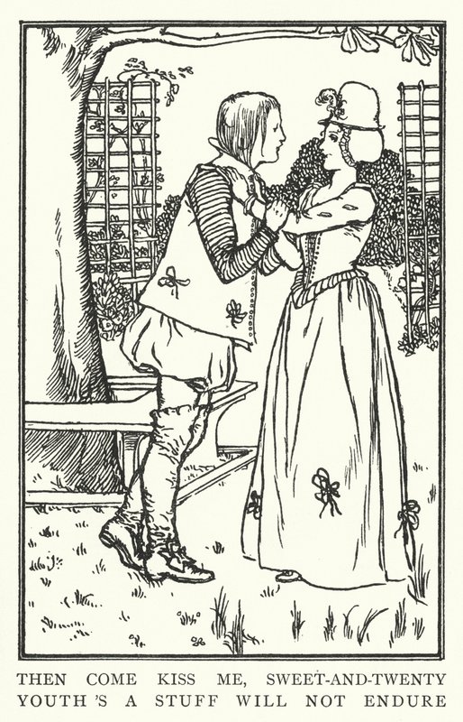 O zaman gel öp beni, yirmi yaşımda, gençlik dayanılmaz bir şey (lito) by Robert Anning Bell