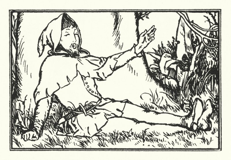 Greenwood ağacının altında (lito) by Robert Anning Bell