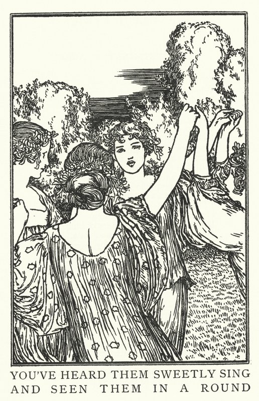 Onları tatlı bir şekilde şarkı söylerken duydun ve onları bir turda gördün (lito) by Robert Anning Bell