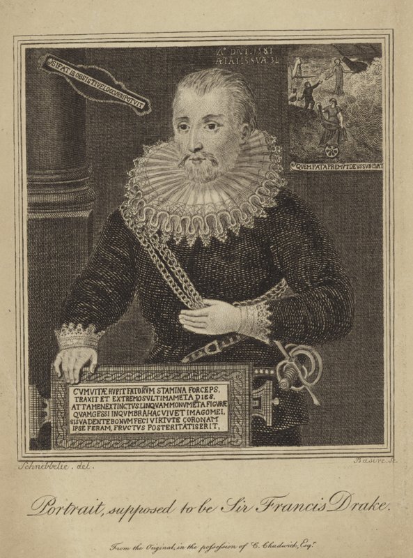 Francis Drake (gravür) by Robert Blemell (after) Schnebbelie
