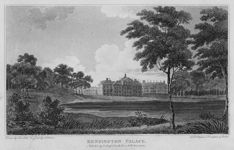 Kensington Sarayı (gravür) by Robert Blemell (after) Schnebbelie