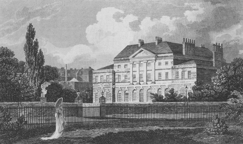 Lansdowne Evi, Berkeley Meydanı, Londra (gravür) by Robert Blemell (after) Schnebbelie