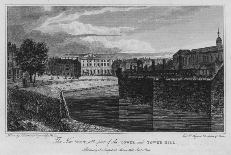Kulenin bir parçası olan Yeni Nane ve Tower Hill (gravür) by Robert Blemell (after) Schnebbelie