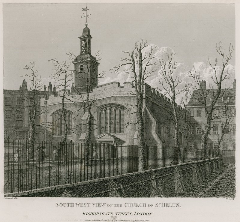 Church of St Helen, Bishopsgate Street, London  by Robert Blemell Schnebbelie