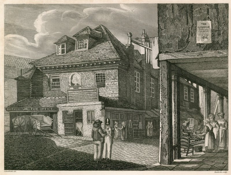 Hungerford Market, near York Buildings, The Strand, London  by Robert Blemell Schnebbelie