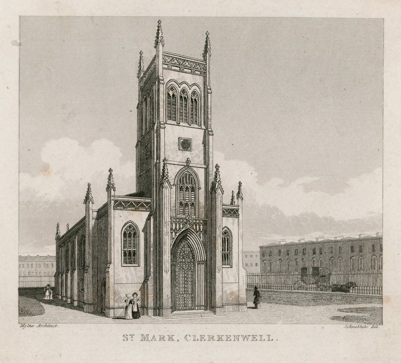 Aziz Mark Kilisesi, Clerkenwell by Robert Blemell Schnebbelie