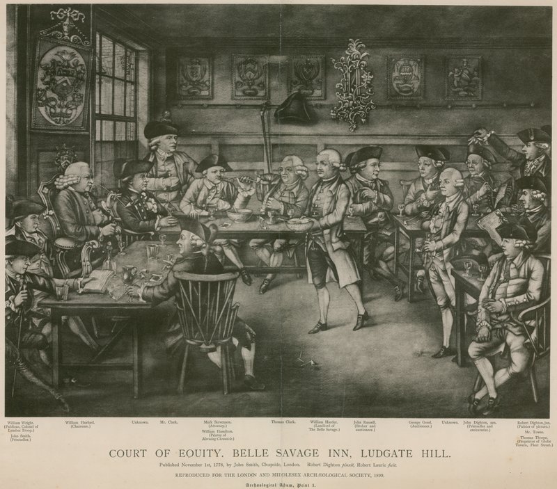 Eşitlik Mahkemesi, Belle Savage Inn, Ludgate Hill, Londra by Robert Dighton