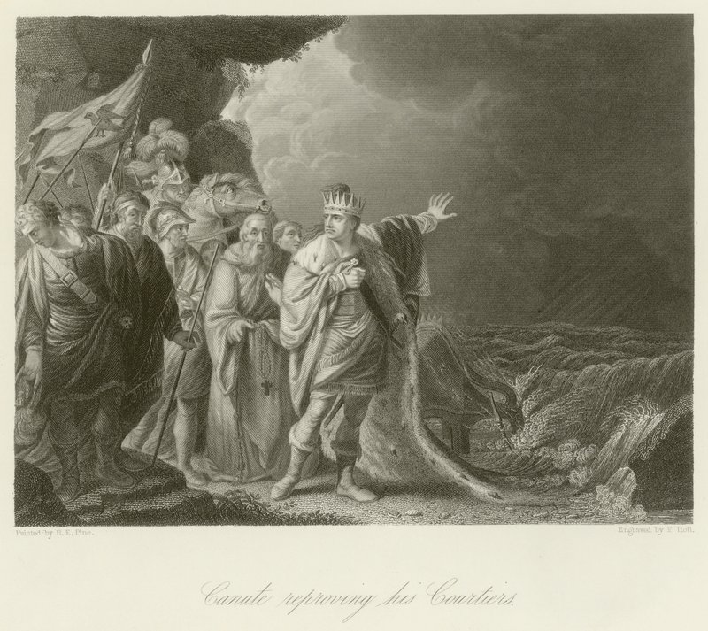 Canute reproving his courtiers  by Robert Edge Pine