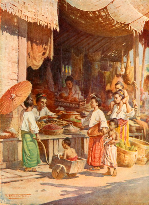 Bir Burma pazarında by Robert George Talbot Kelly