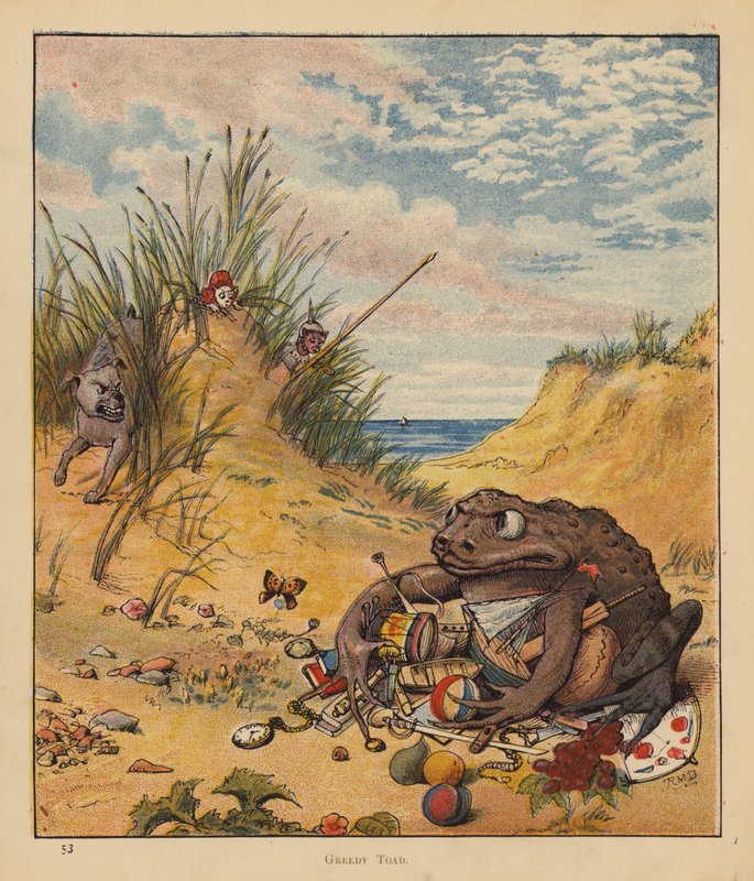 The Kitten Pilgrims: Greedy Toad (renkli taş) by Robert Michael Ballantyne