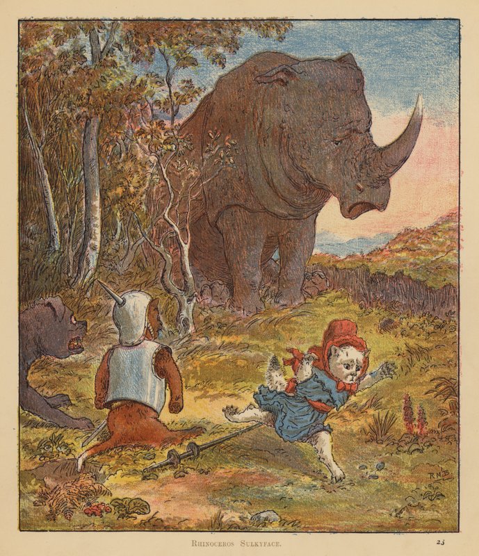 The Kitten Pilgrims: Rhinoceros Sulkyface (renkli taş) by Robert Michael Ballantyne