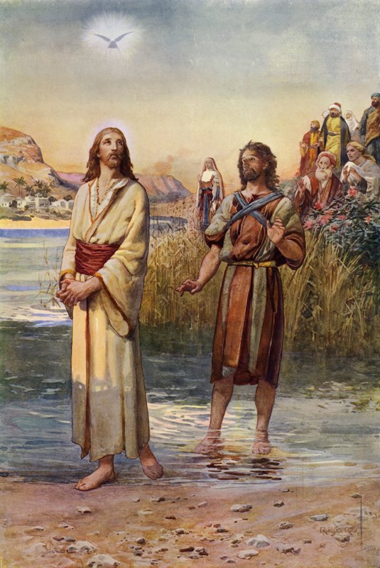 İsa'nın Vaftizi (renkli taş) by Robert Payton Reid