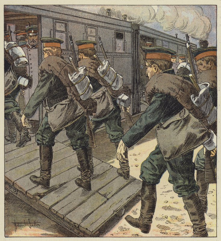 Rus birliklerinin gemiye alınması by Robert Salles