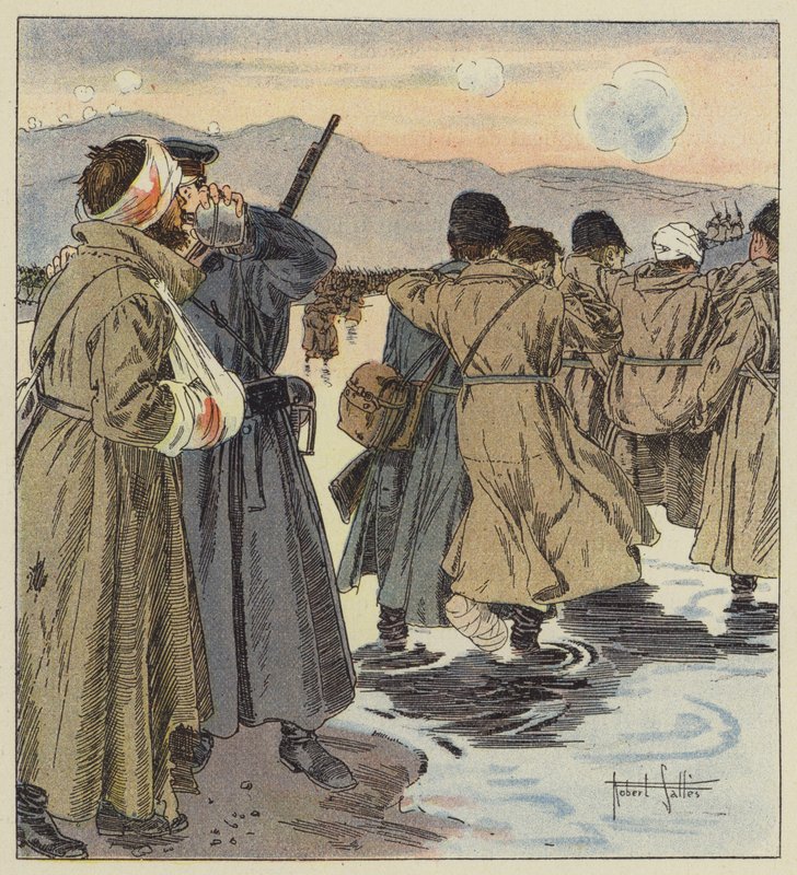 Yaralıların konvoyu birkaç nehri geçmek zorunda kaldı by Robert Salles