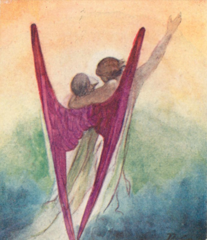 Kardinal Newman (renkli taş) tarafından Gerontius'un Rüyası için illüstrasyon by Robert Traill Rose