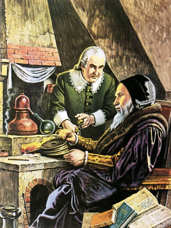 Simyacı ve asistanı by Roger Payne