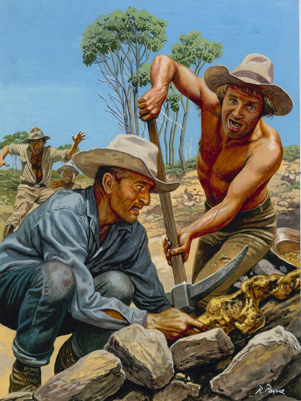 Altın Arayıcıları (kağıt üzerine guaj) by Roger Payne