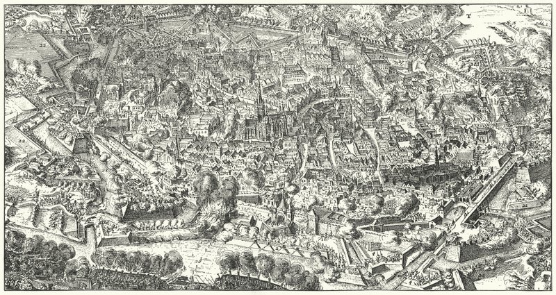 Yardım ordusunun kuşatma altındaki Viyana şehrini Osmanlı ordusundan kurtarmak için yaptığı savaş, 1683 by Romeyn de Hooghe