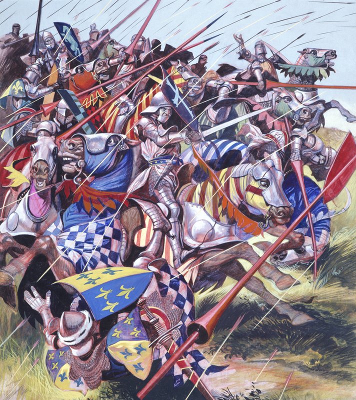 Agincourt - İmkansız Zafer 25 Ekim 1415 (kağıt üzerine guaj) by Ron Embleton