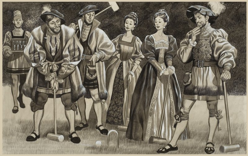 Francis I (1494-1547) Kroket Oynarken (kağıt üzerine guaj) by Ron Embleton