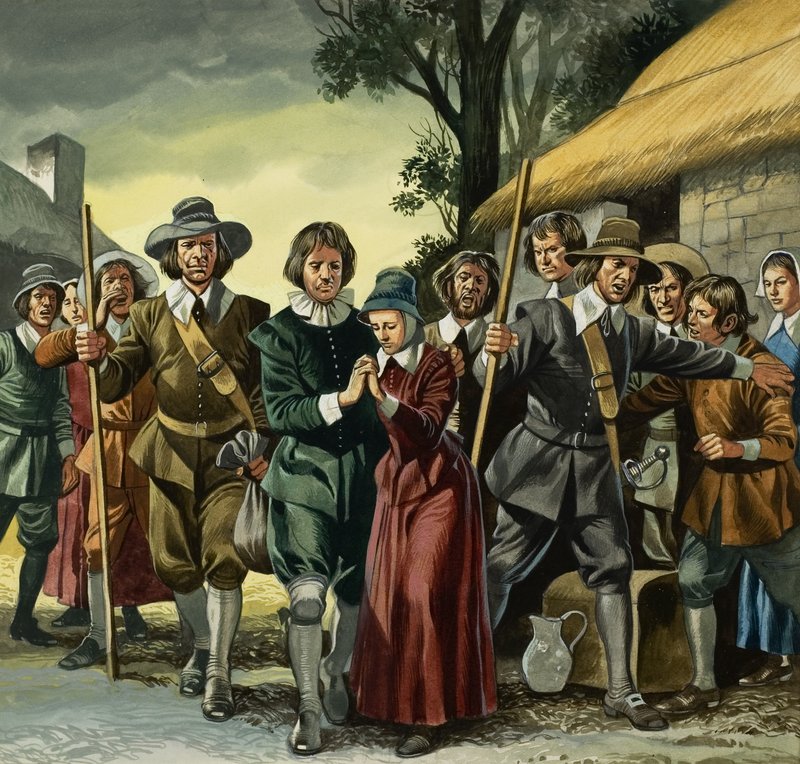 Püritenler (kağıt üzerine guaj) by Ron Embleton