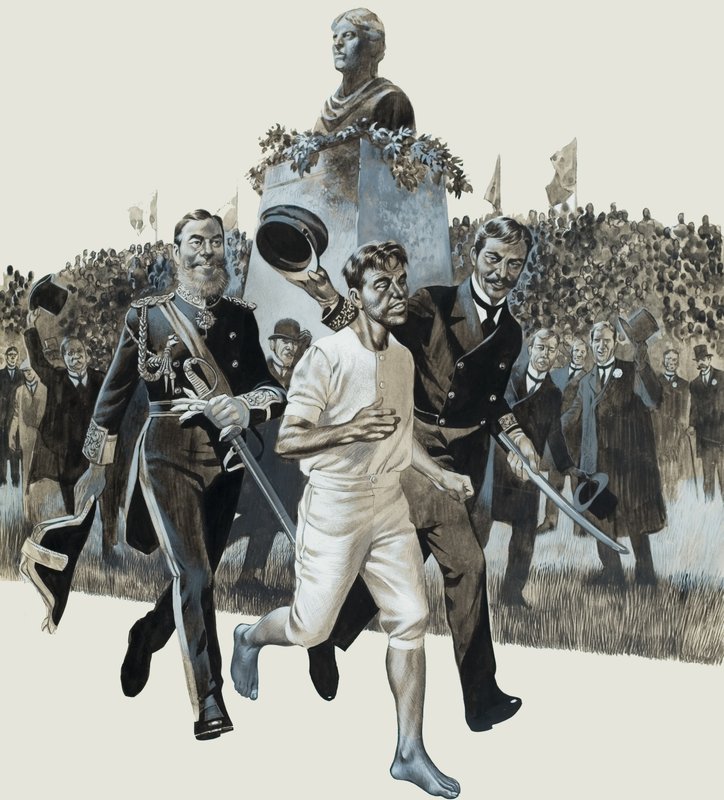 Spiridon Louis (kağıt üzerine guaj) by Ron Embleton