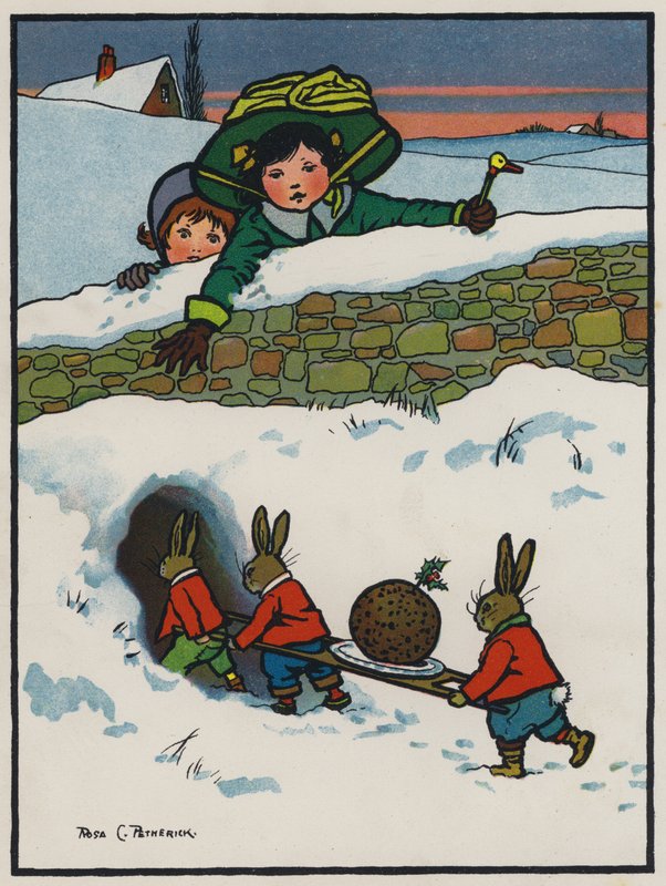 Tavşanların Noel Yemeği (renkli taş) by Rosa Clementina Petherick