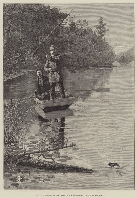 New York Eyaleti, Adirondacks Göllerinde Kara Levrek Balık Tutma by Rufus Fairchild Zogbaum