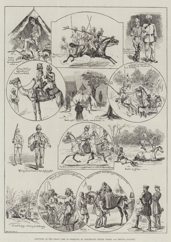 Delhi Tatbikat Kampında Eskizler by S.T. Dadd