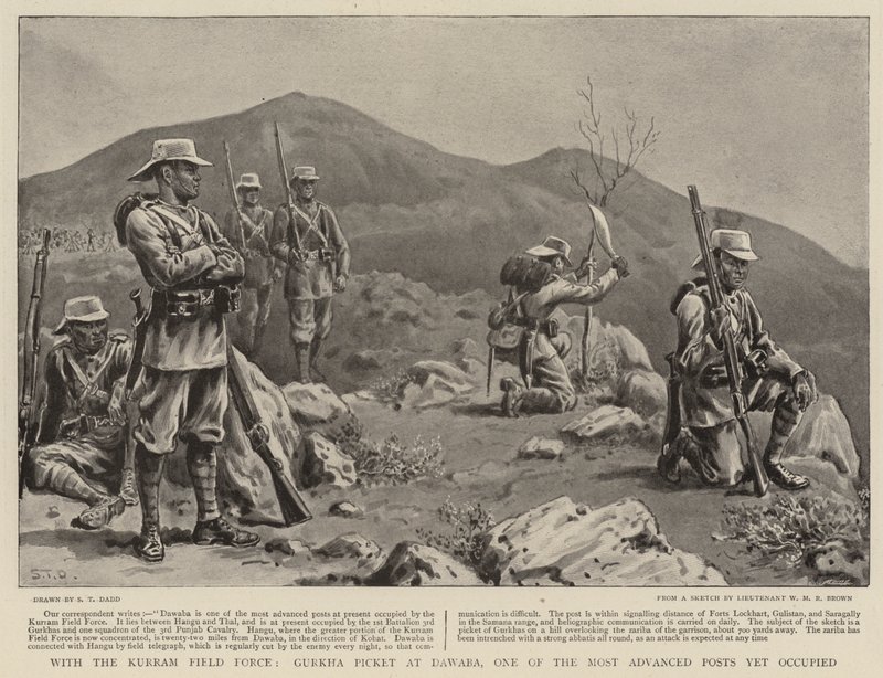 ಕುರ್ರಂ ಫೀಲ್ಡ್ ಫೋರ್ಸ್‌ನೊಂದಿಗೆ, ದವಾಬಾದಲ್ಲಿ ಗೂರ್ಖಾ ಪಿಕೆಟ್, ಇನ್ನೂ ಆಕ್ರಮಿಸಿಕೊಂಡಿರುವ ಟರ್ಕಿಯ ಅತ್ಯಂತ ಸುಧಾರಿತ ಪೋಸ್ಟ್‌ಗಳಲ್ಲಿ ಒಂದಾಗಿದೆ by S.T. Dadd